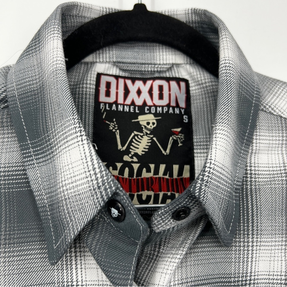 DIXXON MLM Social Distortion Collaboration Flannel Button Down Shirt NWOT SM - Picture 2 of 16